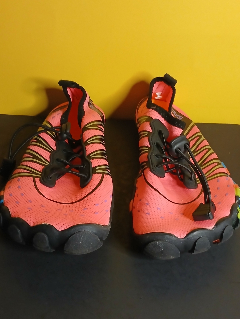 Kids Coral Pink Water Shoes with Black Accents